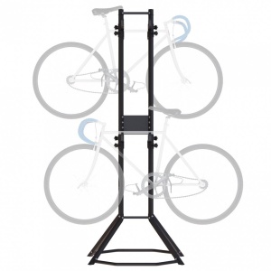 Suport depozitare 4 biciclete, Vivatechnix, de podea, 2050 x 725 x 715 mm, Negru, Inaltime reglabila - Img 1