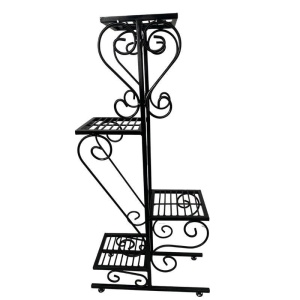 Suport pentru flori Vivatechnix VMD-1074, Negru, 50x22x105 cm, picioare reglabile - Img 2