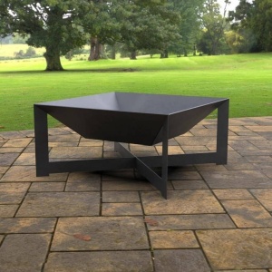 Vatra pentru terasa/gradina, Square Fire Pit KRO-1077, Otel, Negru, 600x600x300 mm, grosime 3 mm - Img 2