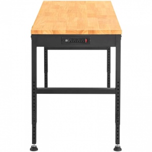 Banc de lucru cu inaltime reglabila 719 – 968 mm, max 900 kg, 4 x Prize AC, 2 x USB, Blat stejar - Img 3