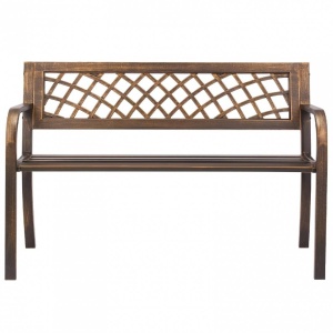 Banca cu cadru metalic otel, Bronz antic, Lungime 116 cm, max 250 kg, 2 persoane - Img 2