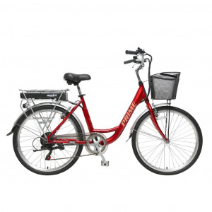 Bicicleta electrica Hecht prime red cu sasiu din aluminiu schimbator shimano acumulator 36 v - Img 4