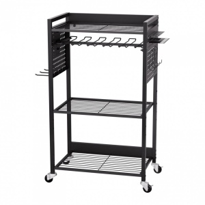 Carucior cu 4 niveluri pentru scule, Vivatechnix max 68 kg, 4 x roti, 560 x 350 x 970 mm, carlige laterale