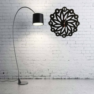 Ceas de perete metalic Krodesign Daisy, diametru 50 cm, negru - Img 4