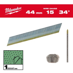Cuie in banda inclinate 15G, 34°, 44mm, 2.500buc, 4932492576 Milwaukee