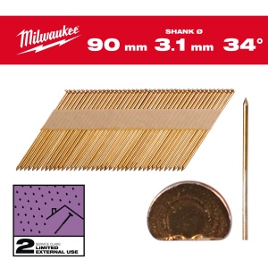 Cuie in banda inclinate 7.4x2.8mm, 34°, 90mm, 2.200buc, 4932492605 Milwaukee