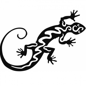 Decoratiune perete Krodesign Lizard, Lungime 60 cm, Negru - Img 8