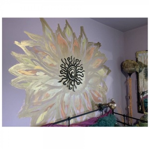 Decoratiune perete Krodesign Spiral Sun, diametru 53 cm, negru - Img 2