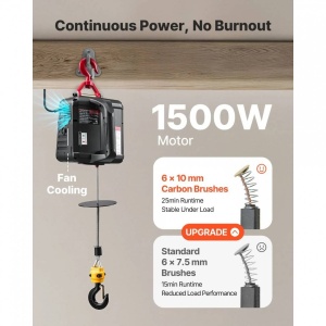Electropalan portabil cu telecomanda Wireless 2 in 1, Orizontal/Vertical, 1500W, max 500 kg, Inaltime 7.6 m - Img 4