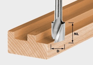 Freză pentru canale elicoidale HS Spi S8 D16/20, Festool