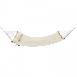 Hamac matlasat cu perna, pentru 2 persoane, max 225 kg, Dimensiuni pat 1400 x 1900 mm, Bej - Img 3