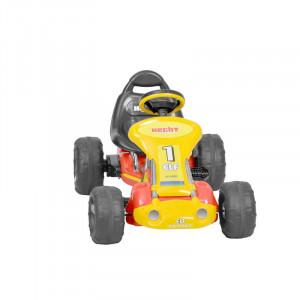Kart cu pedale pentru copii Hecht 59788 structura de otel capacitate 30 kg portocaliu & galben - Img 5