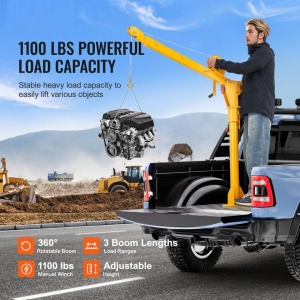 Macara pliabila pentru camioneta, pivotanta la 360 de grade, Capacitate 500 kg, Telescopica - Img 2