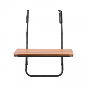 Masa suspendata, pliabila, pentru balcon, Otel Inoxidabil/MDF, max 25 kg, 595 x 620 x 800 mm, Maro/Negru - Img 2