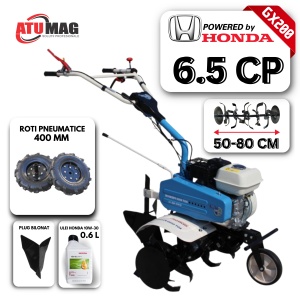 Motosapa AGT 6500 PREMIUM, motor Honda GX200, 6.5 CP, roti 4.00-8, latime de lucru 80 cm, transmisie cu lant, 3 viteze