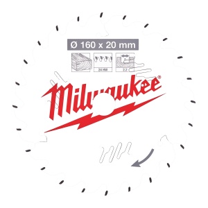 Panza de circular, Ø160mm X Ø20mm, Z24, Lemn, 4932471290 Milwaukee