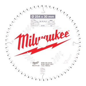 Panza de circular, Ø254mm X Ø30mm, Z60, Lemn, 4932471320 Milwaukee