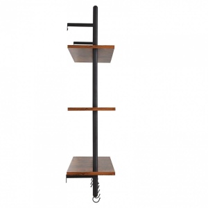 Raft metalic cu 3 x polite incluse din lemn, Vivatechnix Industrial, 800 x 245 x 965 mm - Img 2