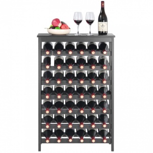 Raft pentru 42 de sticle de vin, 7 niveluri, Vivatechnix Modular, 660 x 290 x 1000 mm, Lemn bambus, negru - Img 3