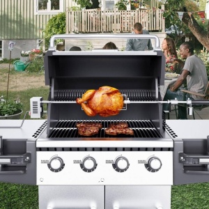 Rotisor electric pentru gratar Vevor Inox, max 12 kg, Extensibil, lungime de lucru 81-100 cm, putere 4 W - Img 2