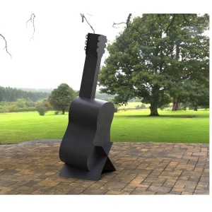 Semineu pentru gradina Krodesign Quitar, 1578x580x484 mm, negru - Img 7