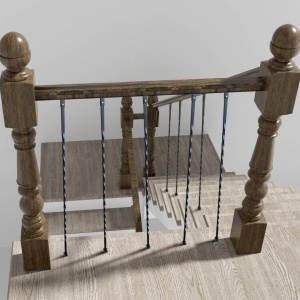 Set 10 stalpi balustrada, Vivatechnix 13 x 13 x 1122mm, Negru mat, accesorii prindere - Img 4
