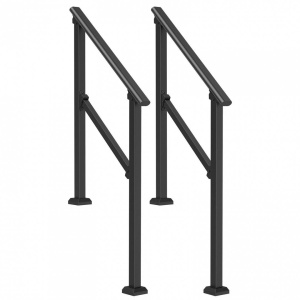 Set 2 balustrade otel, 1-2 trepte Vivatechnix, Dimensiune 1030 x 84 x 920 mm, Unghi reglabil 0° - 40°, Negru - Img 2