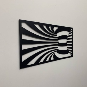 Set 2 decoratiuni perete Krodesign Spiral, negru, 25 x 45 x 1.5 cm - Img 5