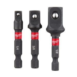 Set 3 adaptoare Shockwave pentru chei tubulare, hex 1/4" - patrat 1/4" / 3/8" / 1/2", MILWAUKEE®