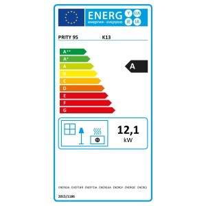 Soba pe lemne,Prity K13 D, metalică, 3,9 kg/h, 590 x 440 x 800 - Img 4