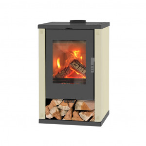 Soba Semineu HECHT SOLIS BEIGE 9 kW pentru lemne si bricheti