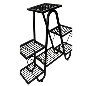 Suport pentru flori Vivatechnix VMD-1075, Negru, 81x22x77 cm, 5 polite - Img 4