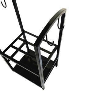 Suport pentru lemne cu 2 polite, Vivatechnix VMD-1027, Metal, Negru, 40x30x74 cm - Img 4