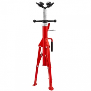 Suport pentru tevi cu cap in V cu 4 role, Portabil, Inaltime reglabila 71-131 cm, capacitate 680 kg - Img 2