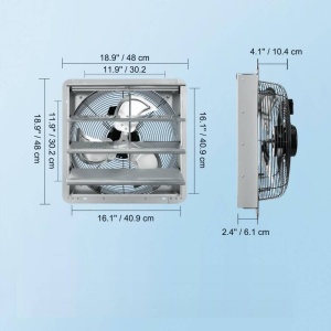 Ventilator evacuare pentru spatii comerciale, sere, depozite, Metal, 105 W, 2500 m³/h, diametru 406 mm - Img 4
