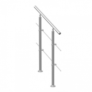 Balustrada inox, 1-2 trepte Vivatechnix, 800 x 104 x 1060 mm, Unghi reglabil 0° - 45°, accesorii prindere