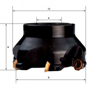 Cap de frezat la 43 grade cu placute schimbabile, F308/100, Fervi