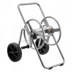 Carucior cu tambur pentru furtun, otel, dimensiune 650 x 530 x 740 mm, maxim 90 m pentru diametru de 1/2 inch, 2 roti - Img 2