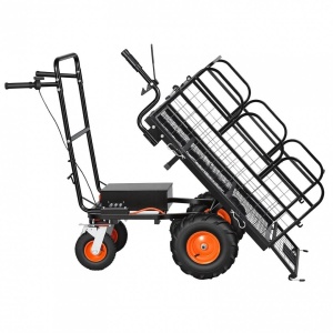 Carucior electric 500 W, 4 x Roti, 36 V, 432 Wh, Capacitate max 300 kg, Basculabil