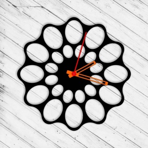 Ceas de perete metalic Krodesign KRO-1094, diametru 50 cm, negru - Img 2