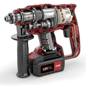 Ciocan rotopercutor Flex CHE 18.0-EC/5.0 SET, SDS Plus, 18 V, 5.0 Ah, Li-Ion, 1.7 J, 0-1400 rpm - Img 3