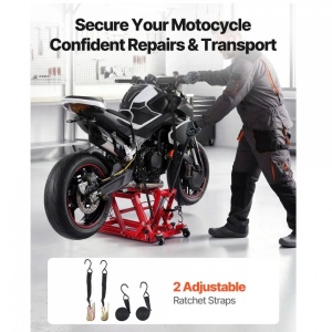 Cric hidraulic pentru motociclete, capacitate max 680 kg, Inaltime 115-385 mm, fixare chingi cu clichet - Img 4