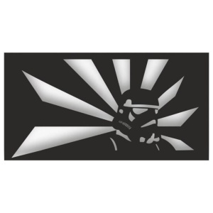 Decoratiune metalica de perete Krodesign KRO-1150 Storm Trooper, lungime 60 cm, negru, grosime 1.5 mm