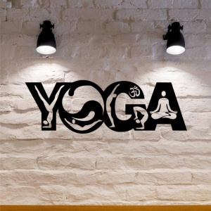 Decoratiune metalica de perete Krodesign YOGA KRO-1121, dimensiune 80 cm, negru, grosime 1.5 mm - Img 3