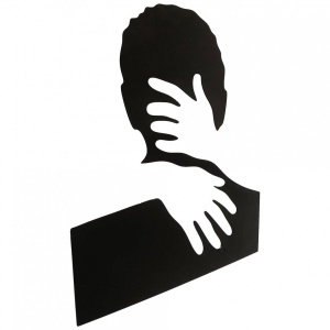 Decoratiune perete Krodesign Man Silhouette 2, lungime 48x41 cm, negru - Img 3