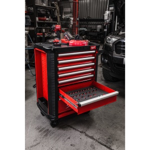 Dulap metalic mobil. 78 cm. cu 7 sertare dotat cu 246 buc. EU, Milwaukee - Img 3