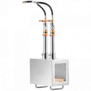 Forja portabila cu 2 arzatoare pe gaz, Inox Patrat 1427 gr C, dimensiune 550 x 180 x 303 mm - Img 3