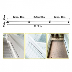 Mana curenta din otel, Vivatechnix Negru Mat, lungime 2.7 m, diametru teava 32 mm - Img 6