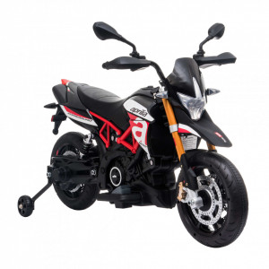 Motocicleta electrica pentru copii HECHT APRILIA Dorsoduro 900, acumulator 12 V, 4.5 Ah, motor 2x18 W, greutate maxima suportata 30 kg, varsta 3-8 ani