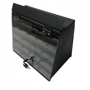 Organizator pentru burghie metal, Vivatechnix VMD-1043, 35x20xH29cm, 20 compartimente, capac transparent cu cheie - Img 2